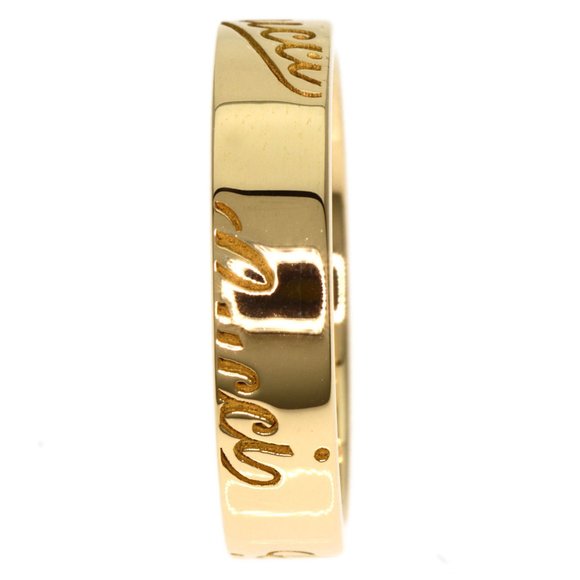 GUCCI Icon Print #9 Ring 18K Yellow Gold Size 4.75 - Picture 3 of 7